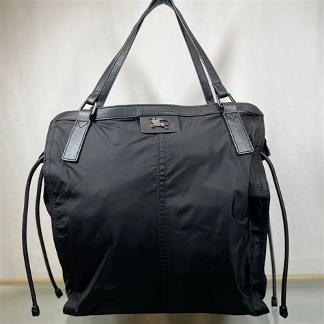 burberry nylon buckleigh packable black tote bag